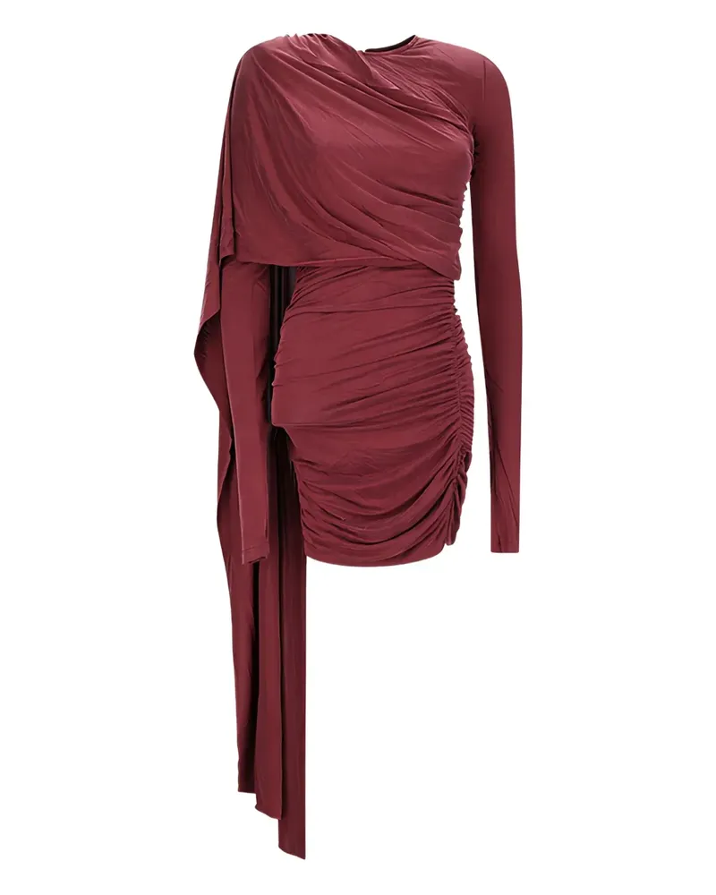 ANDAMANE Drapiertes Kleid mit langen Ärmeln - Rot Rot