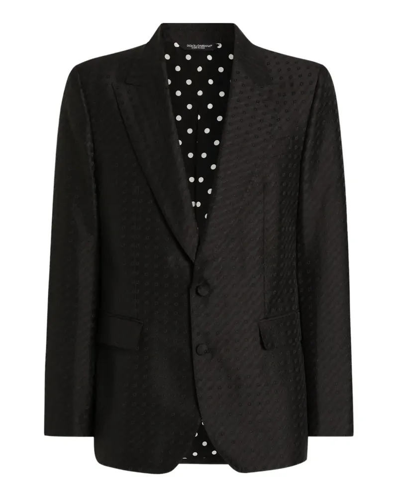 Dolce & Gabbana single-breasted Sicilia light jacket with micro pattern jacquard - Schwarz Schwarz