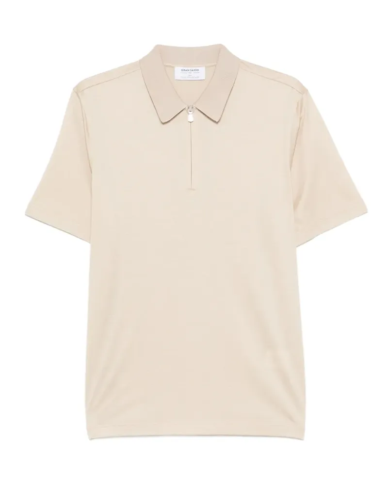 Gran Sasso zip polo shirt - Nude Nude
