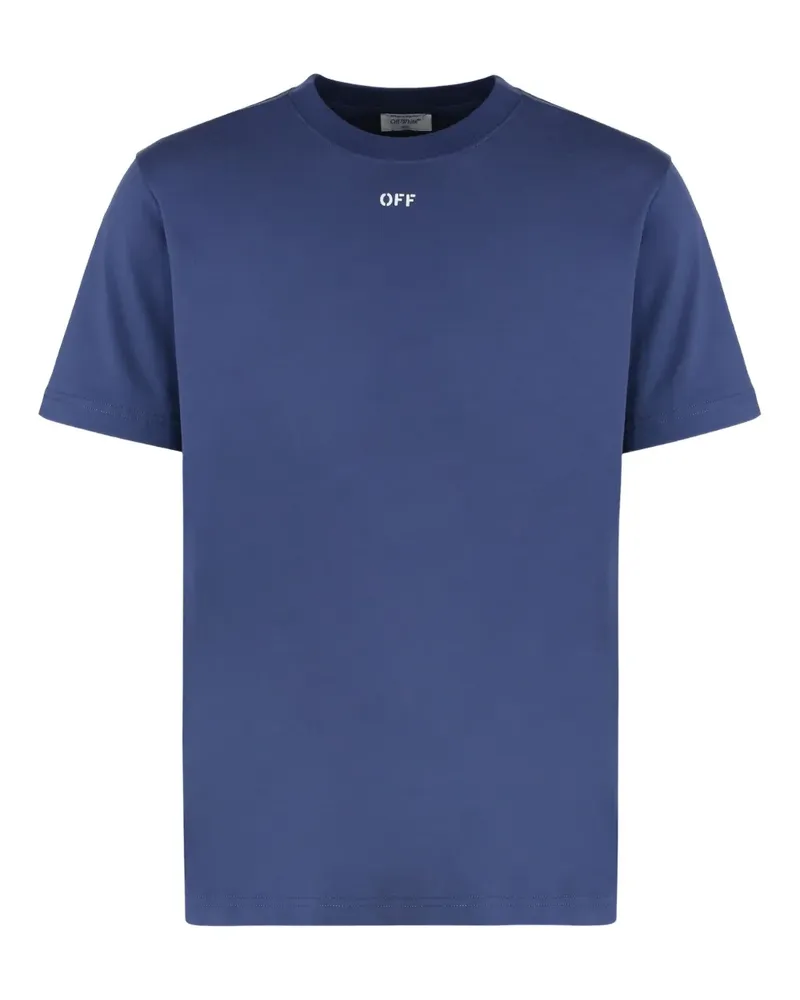 OFF-WHITE T-Shirt mit Logo-Print - Blau Blau