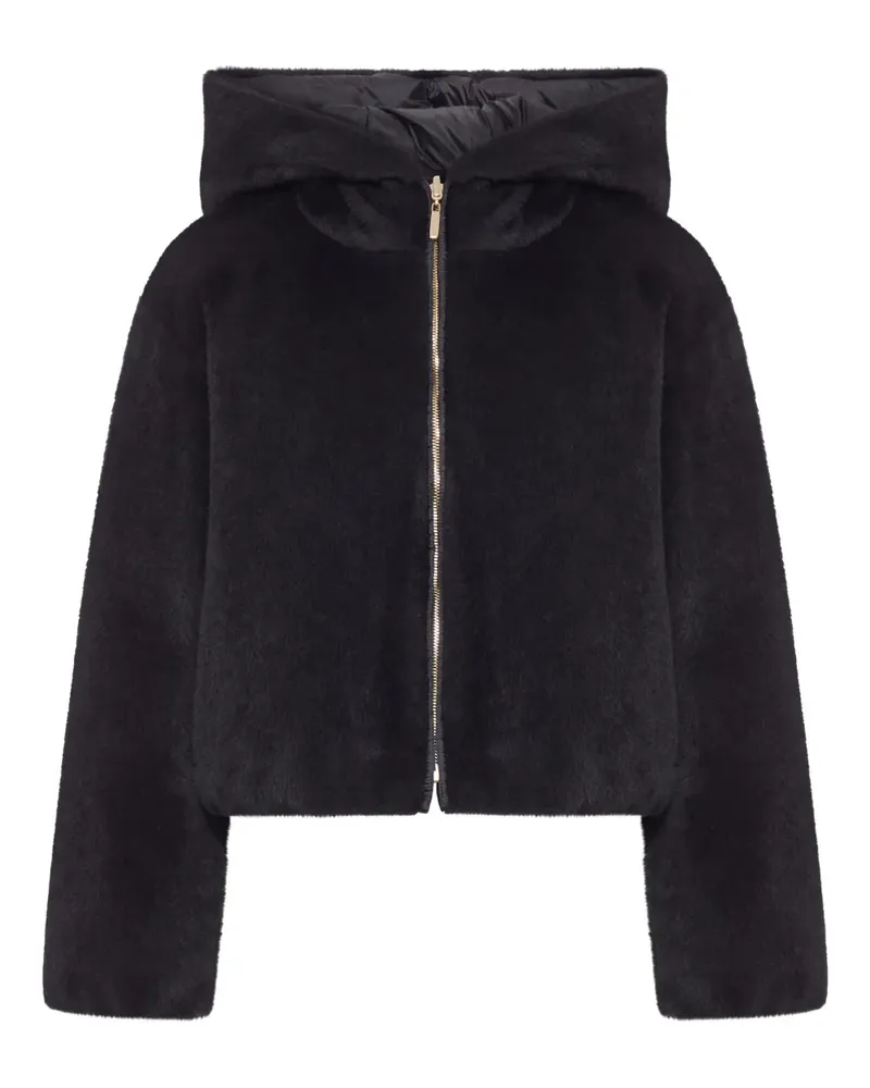 Max Mara Kapuzenjacke mit Reißverschluss - Schwarz Schwarz