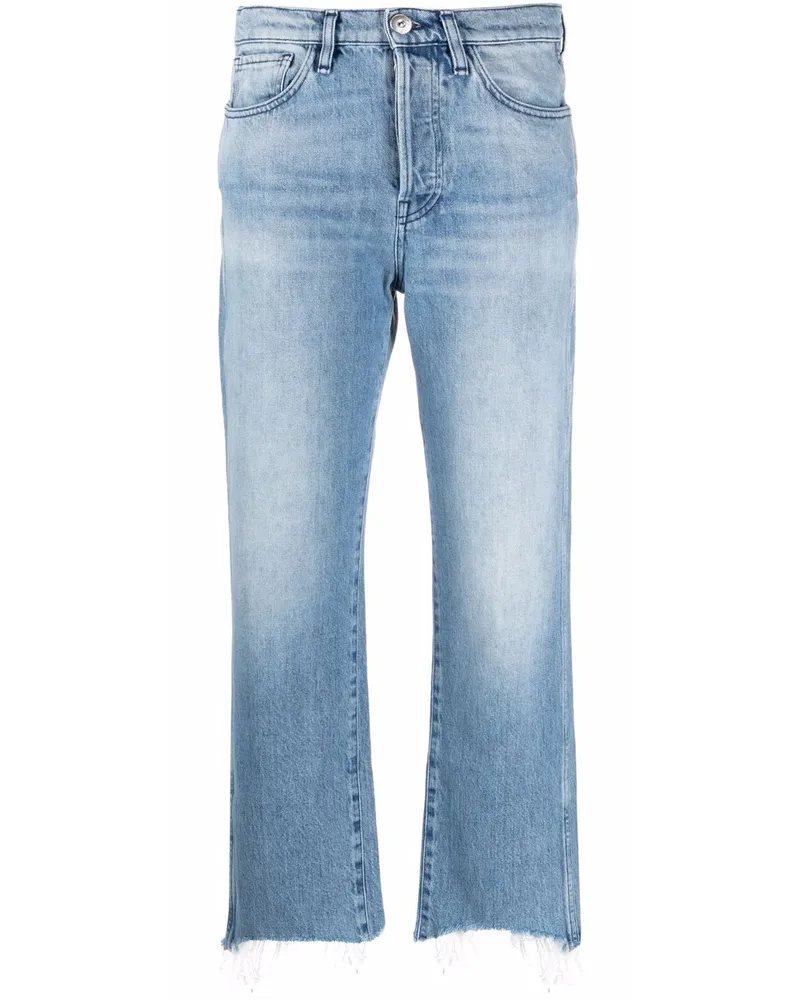 3x1 Halbhohe Cropped-Jeans Blau