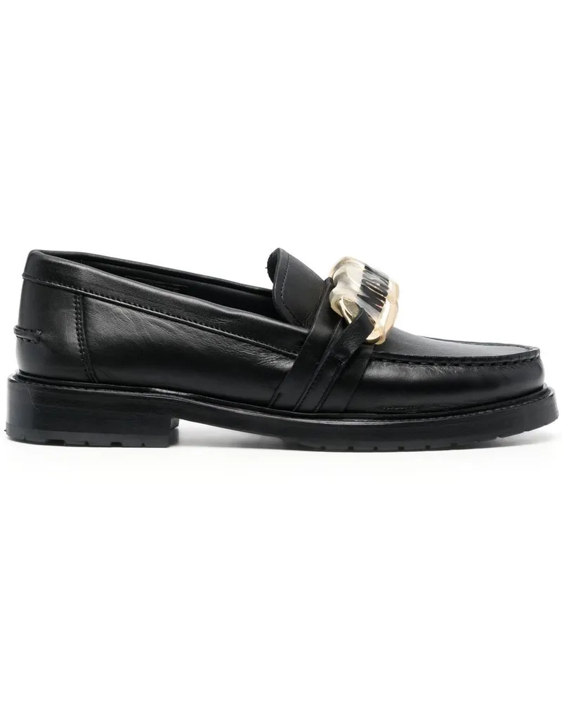 Moschino Loafer mit Logo-Schild Schwarz