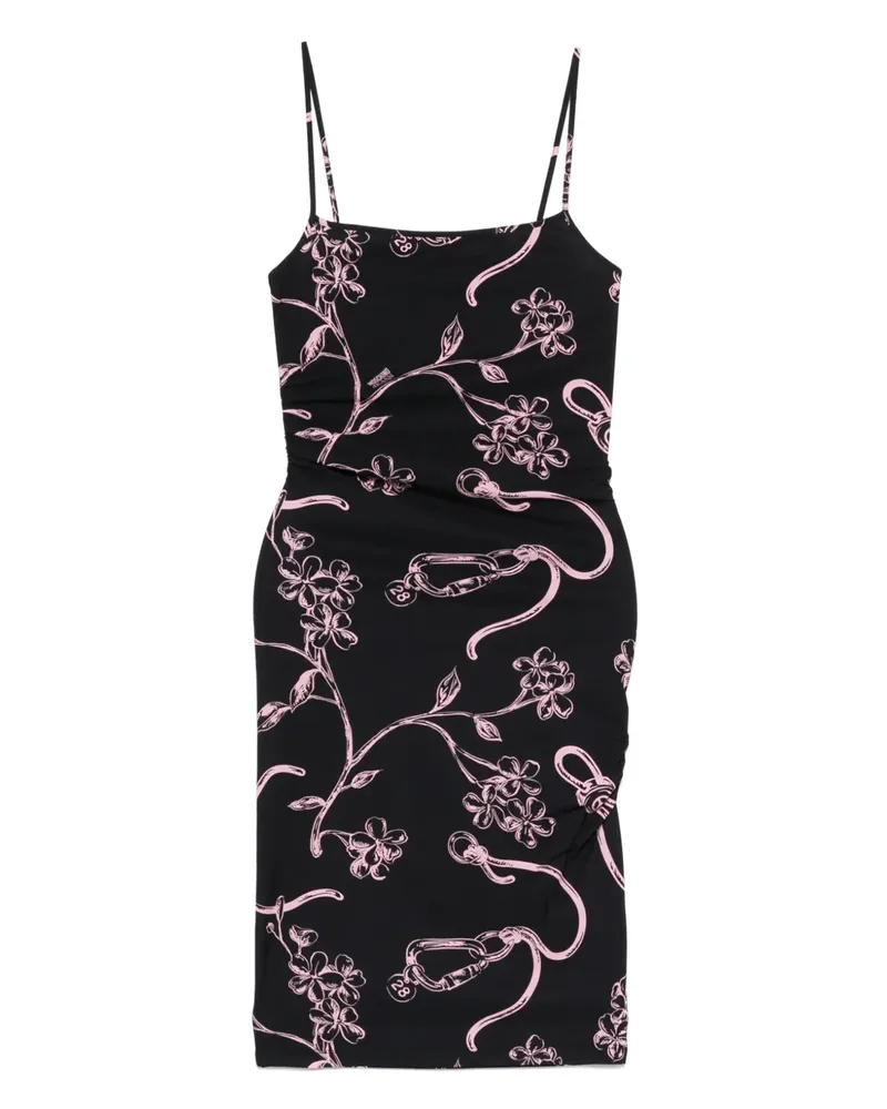 Moschino Minikleid mit Blumen-Print - Schwarz Schwarz