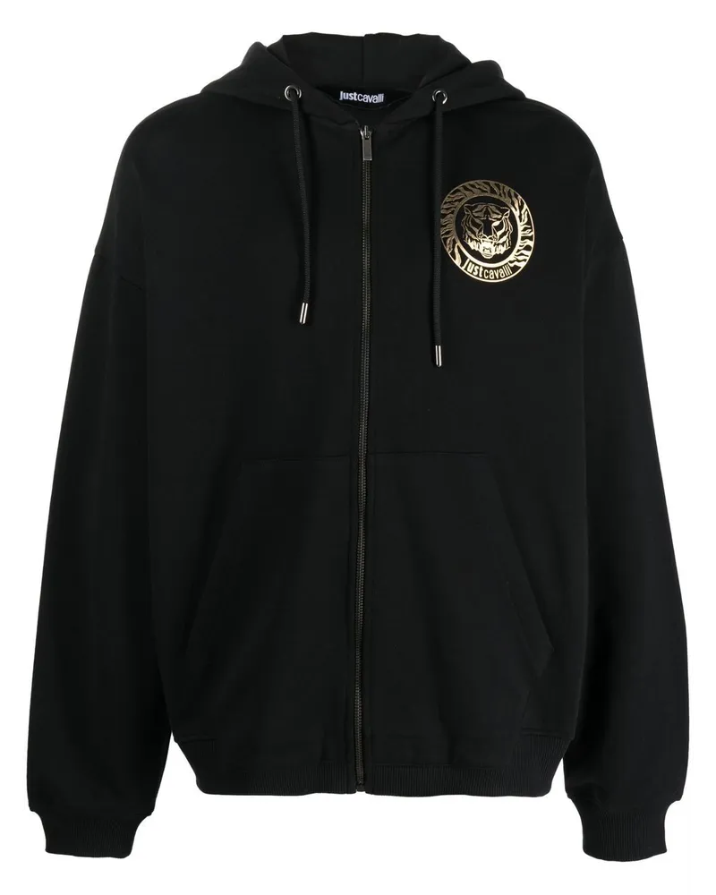 Just Cavalli Hoodie mit Logo-Print - Schwarz Schwarz