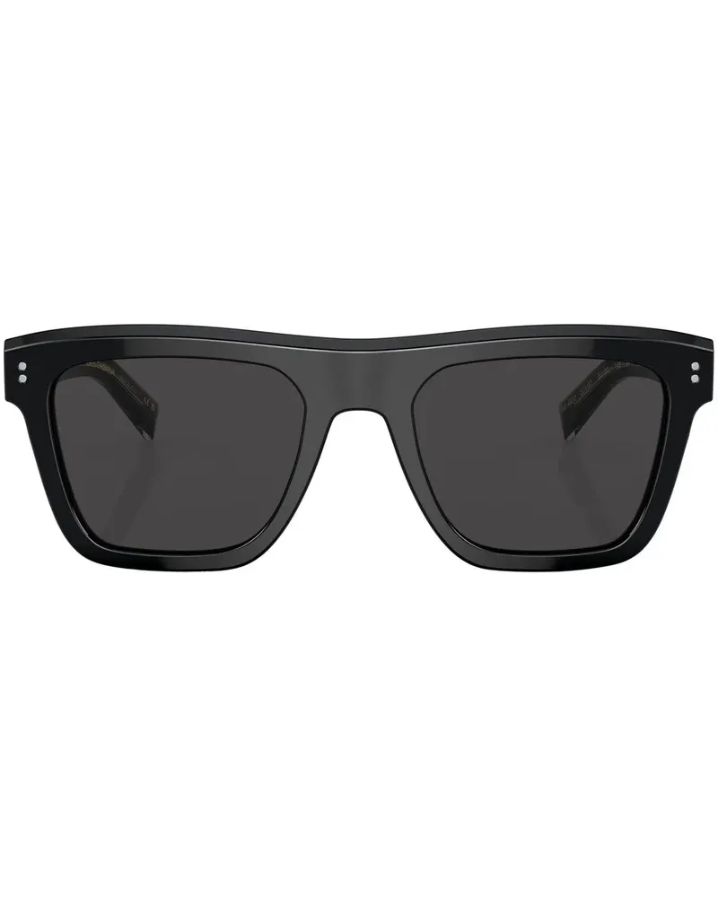 Dolce & Gabbana Sonnenbrille mit eckigem Gestell - Schwarz Schwarz
