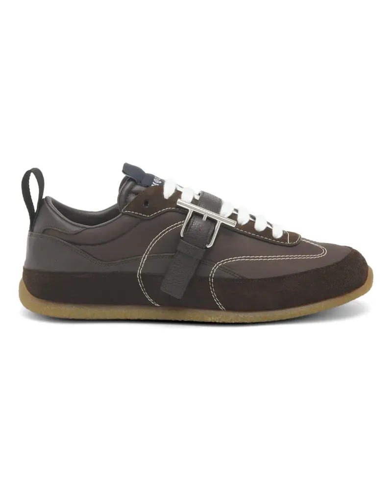 Alexander McQueen EC1 T-Bar buckle-strap panelled sneakers - Braun Braun