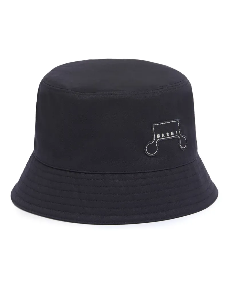 Marni Fischerhut mit Logo-Applikation - Blau Blau