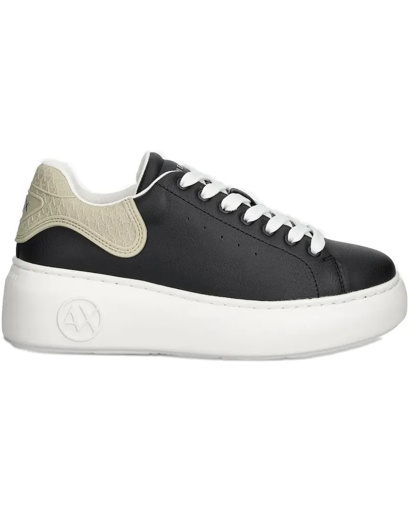 Armani Exchange Sneakers mit Plateausohle und Logo - Schwarz Schwarz