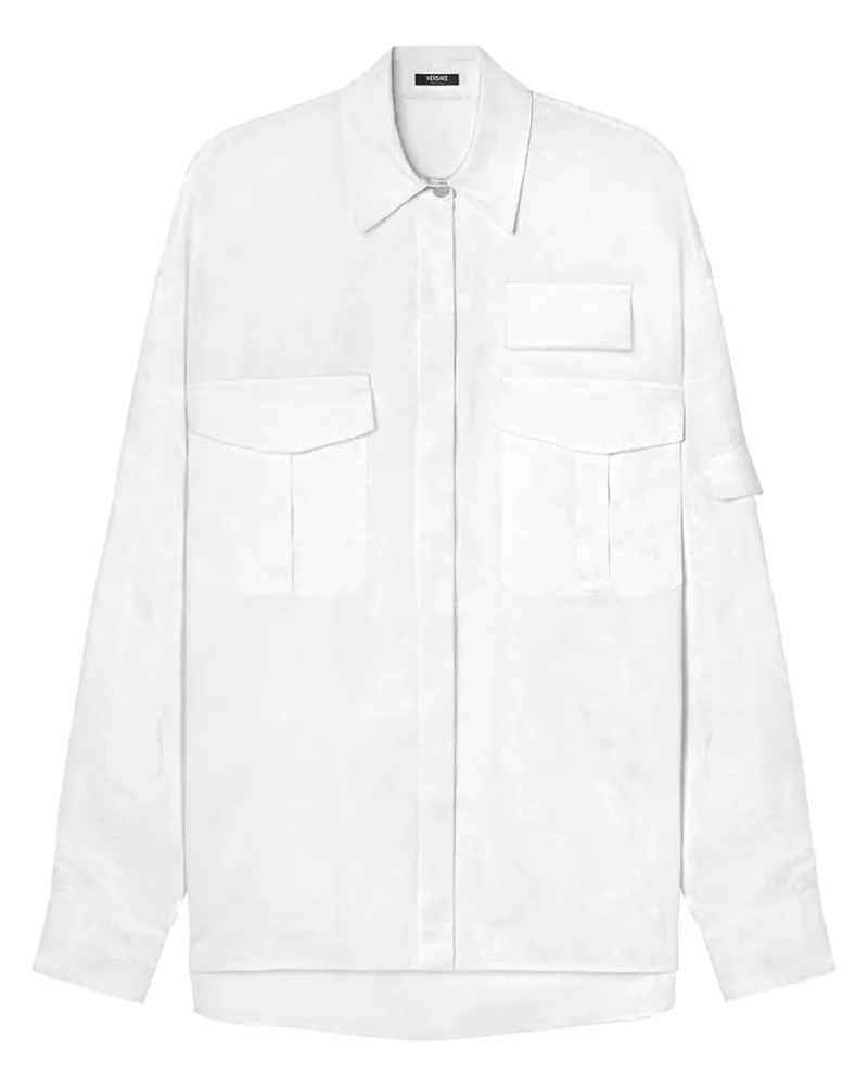 Versace Hemd aus Barocco-Jacquard - Weiß Weiß