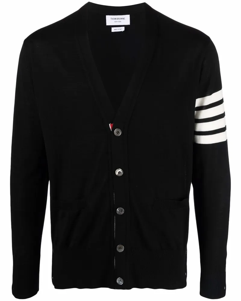 Thom Browne Intarsien-Cardigan mit Streifen - Schwarz Schwarz