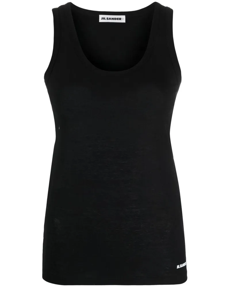 Jil Sander Top mit Logo-Print - Schwarz Schwarz