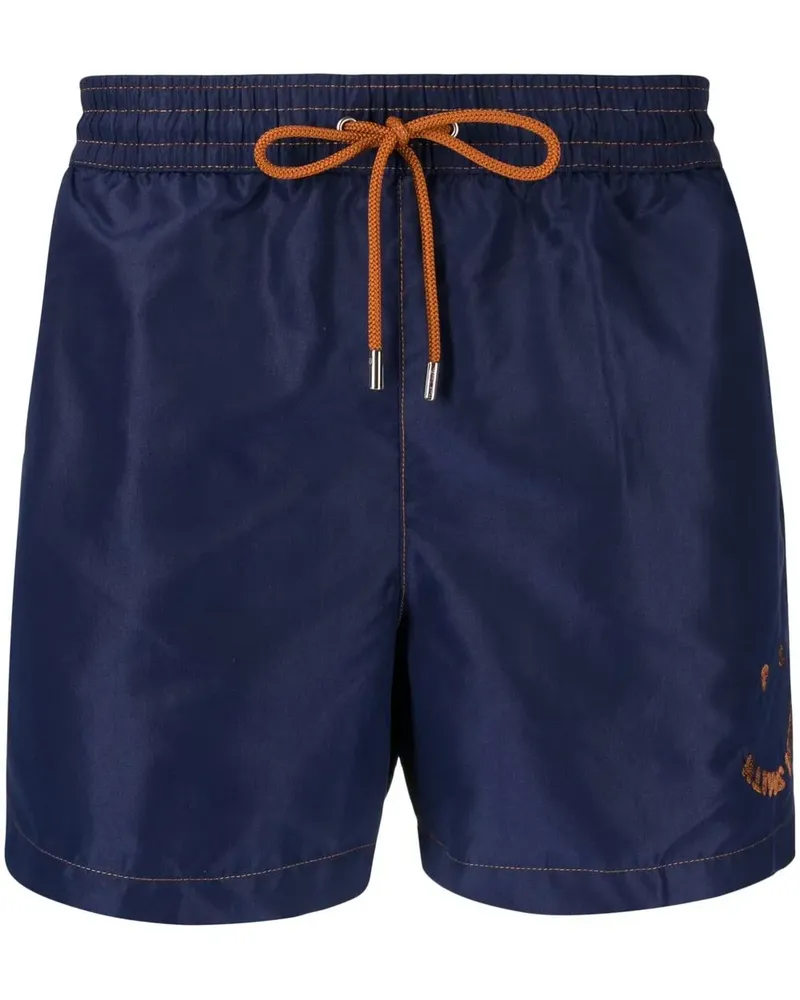 Paul Smith Badeshorts mit Smiley - Blau Blau