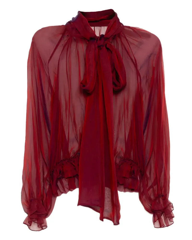 Saiid Kobeisy Klassische Chiffonbluse - Rot Rot