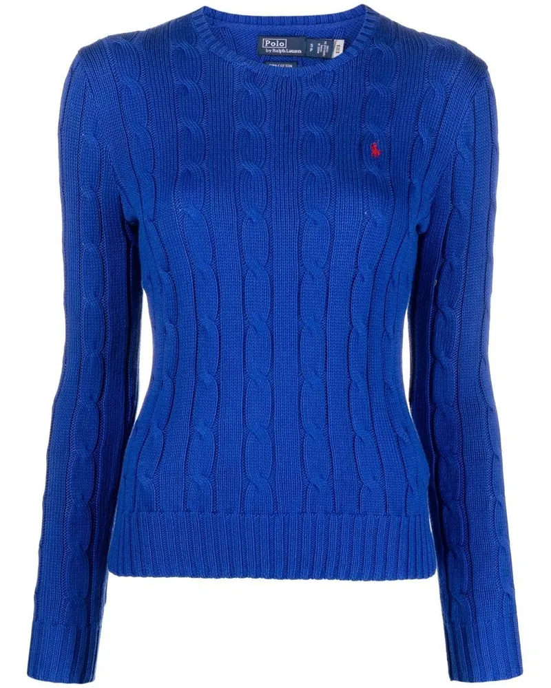 Ralph Lauren Polo Pony Pullover mit Zopfmuster - Blau Blau