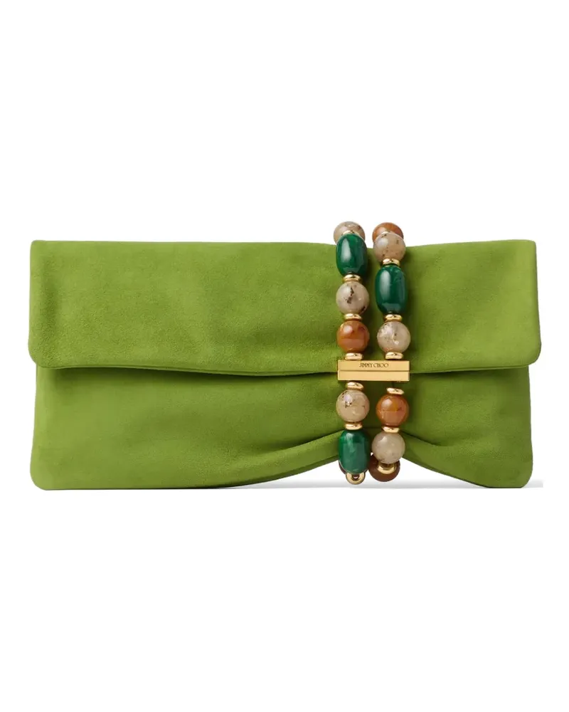 Jimmy Choo Zandra bead-embellished clutch bag - Grün Grün