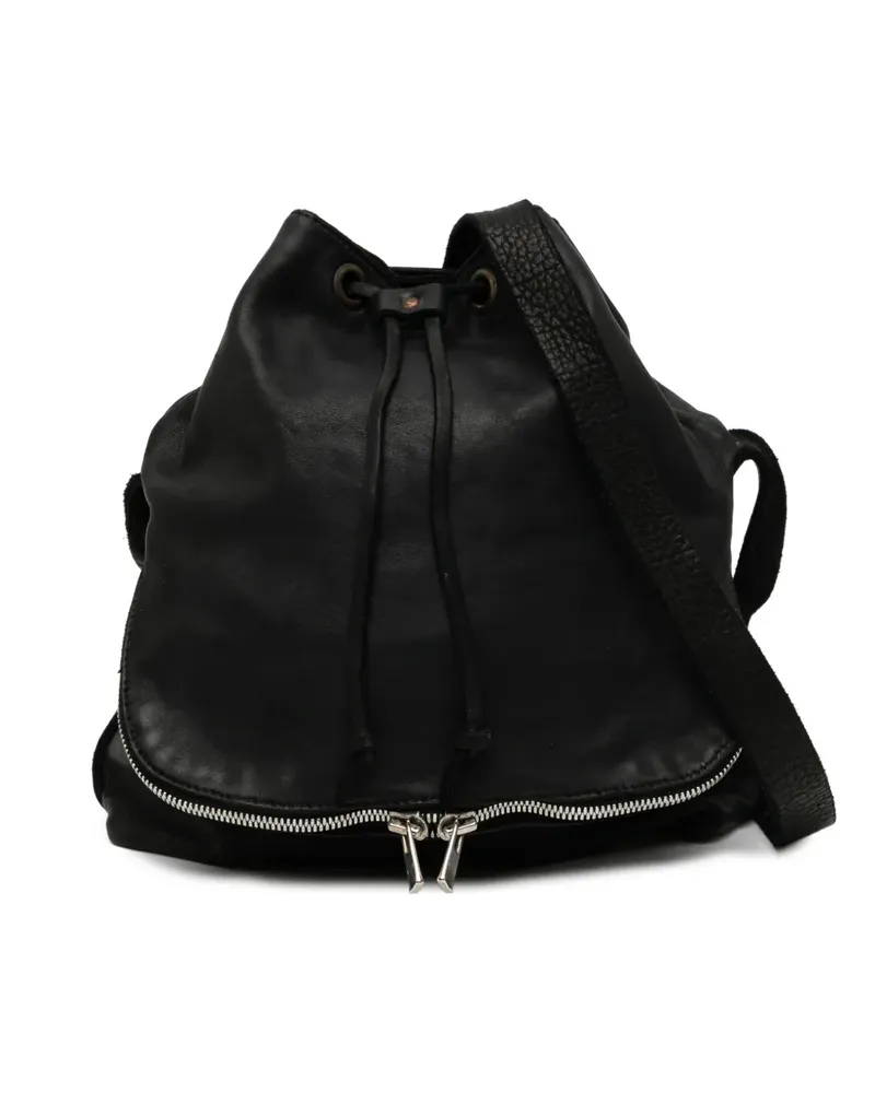 GUIDI Rucksack aus Leder - Schwarz Schwarz