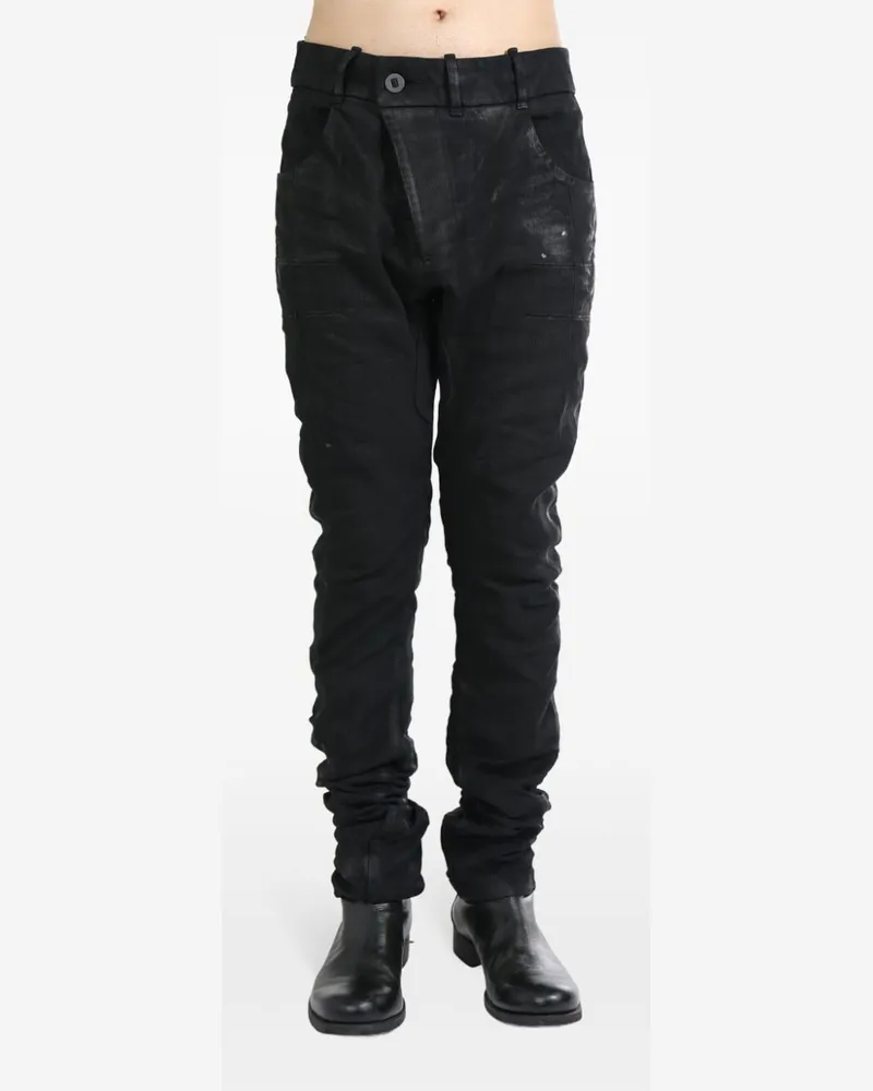 Boris Bidjan Saberi cotton drop-crotch jeans Schwarz