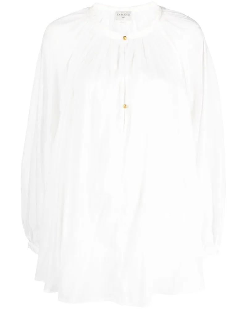forte_forte Bluse mit Ballonärmeln - Weiß Weiß