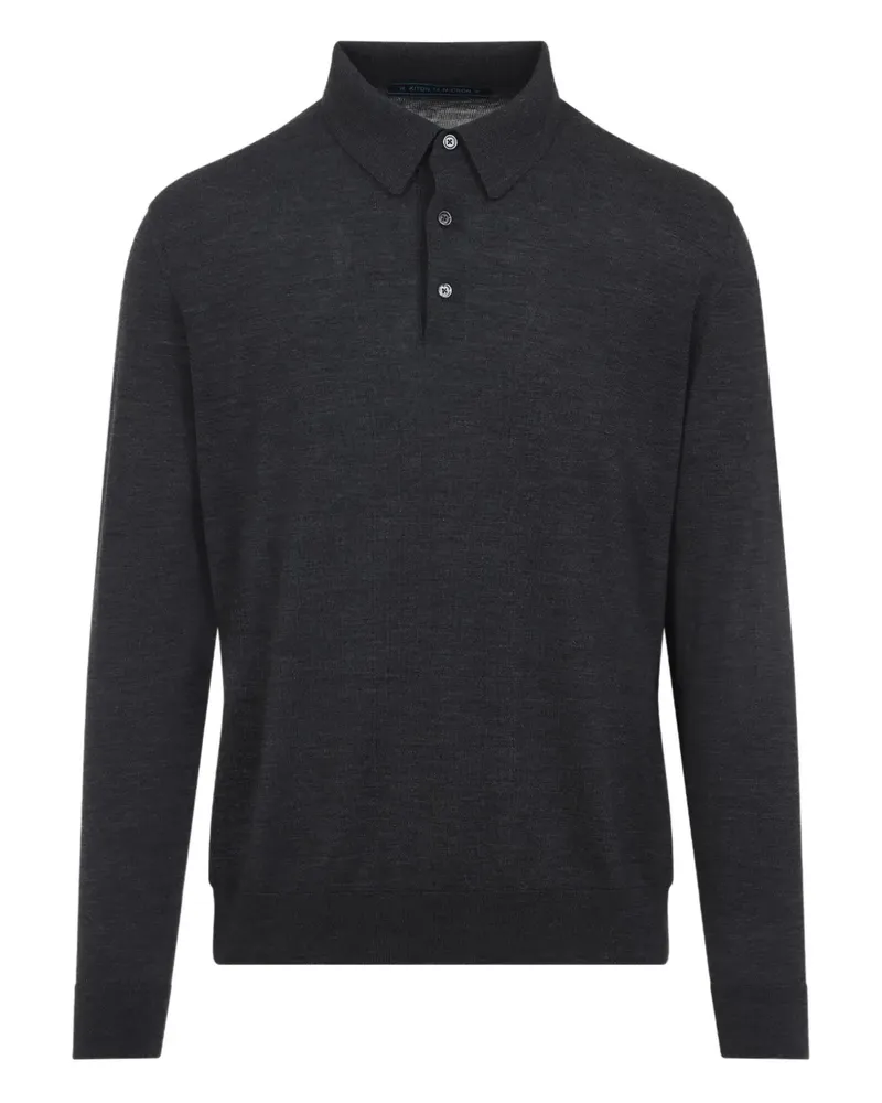 Kiton Langärmeliges Poloshirt - Grau Grau