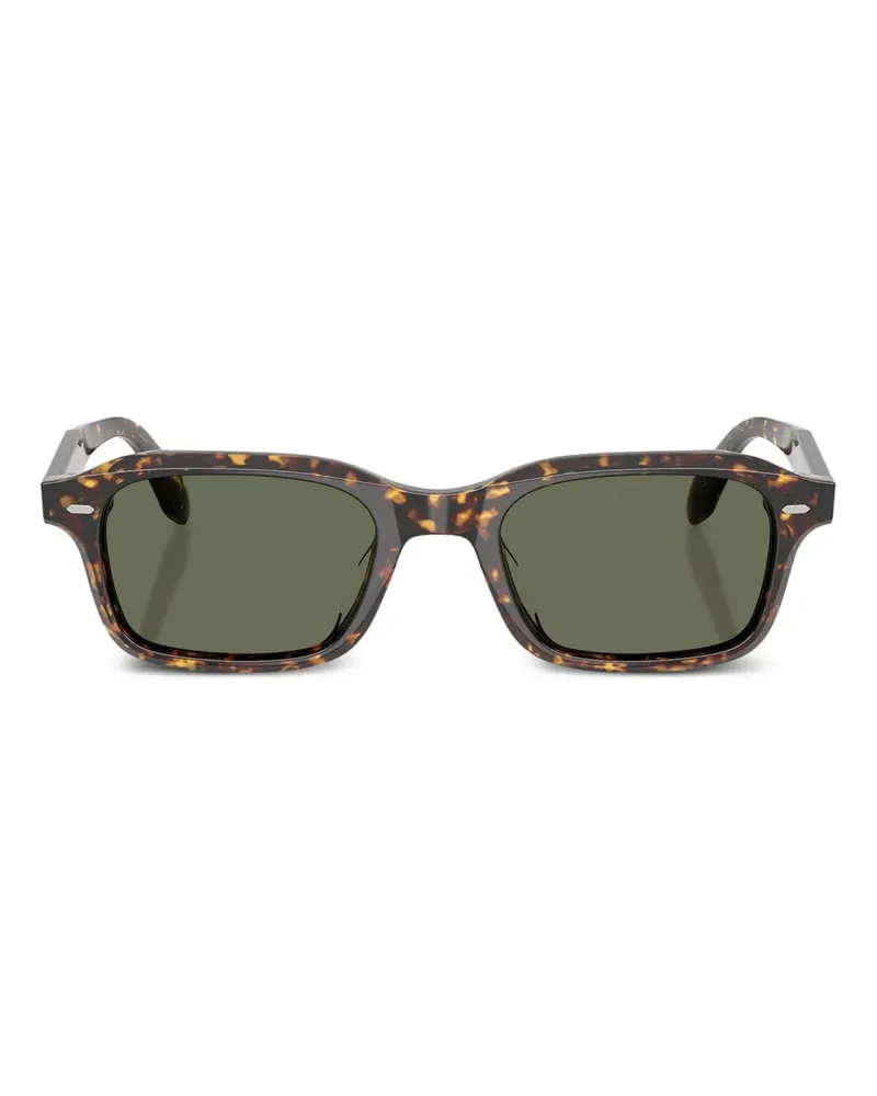 Oliver Peoples Sonnenbrille mit eckigem Gestell - Braun Braun