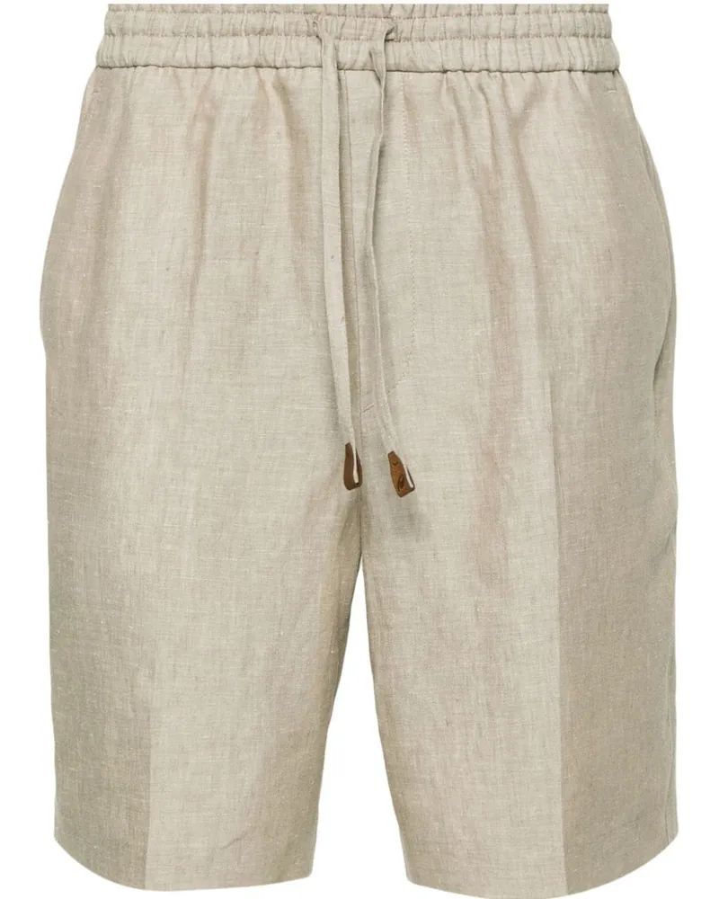 Brioni Halbhohe Bermudas aus Leinen - Nude Nude