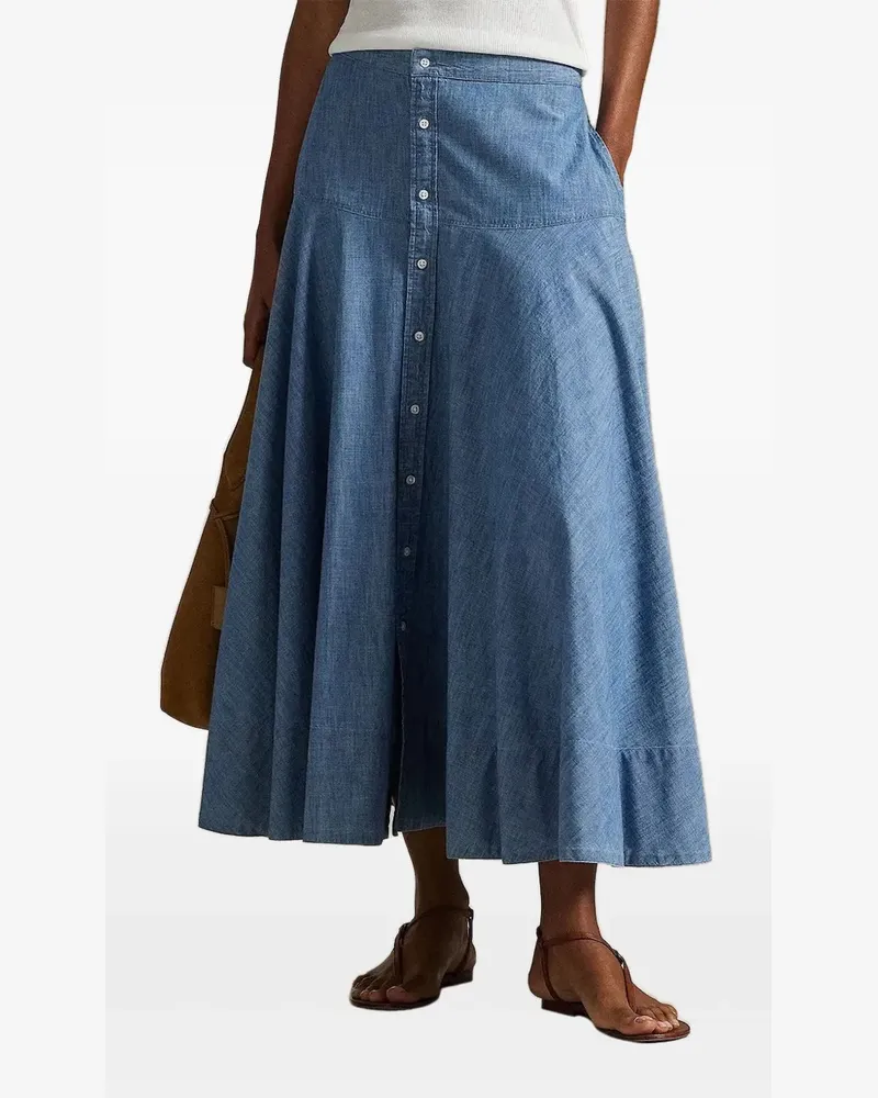 Ralph Lauren Geknöpfter Maxirock - Blau Blau