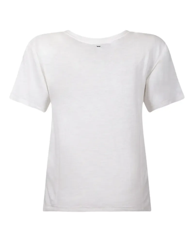 Max Mara butterfly-logo boat-neck T-shirt - Weiß Weiß