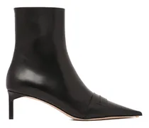 Stiefletten aus Leder 55mm - Schwarz