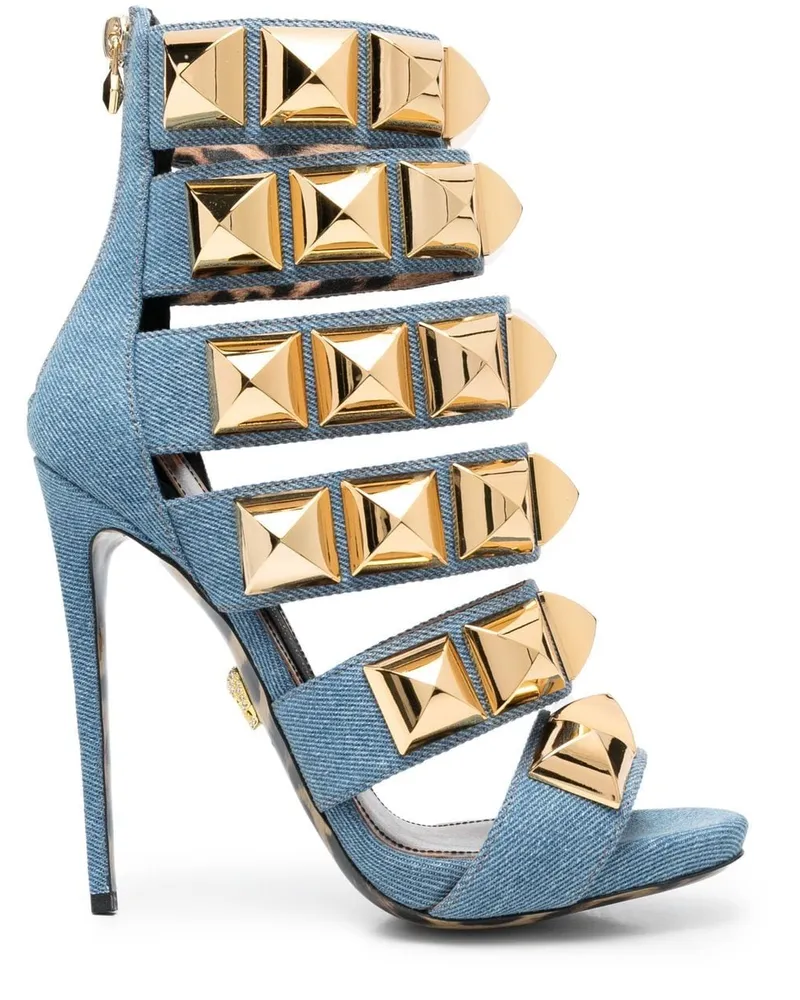Philipp Plein Sandalen mit Nieten 120mm - Blau Blau