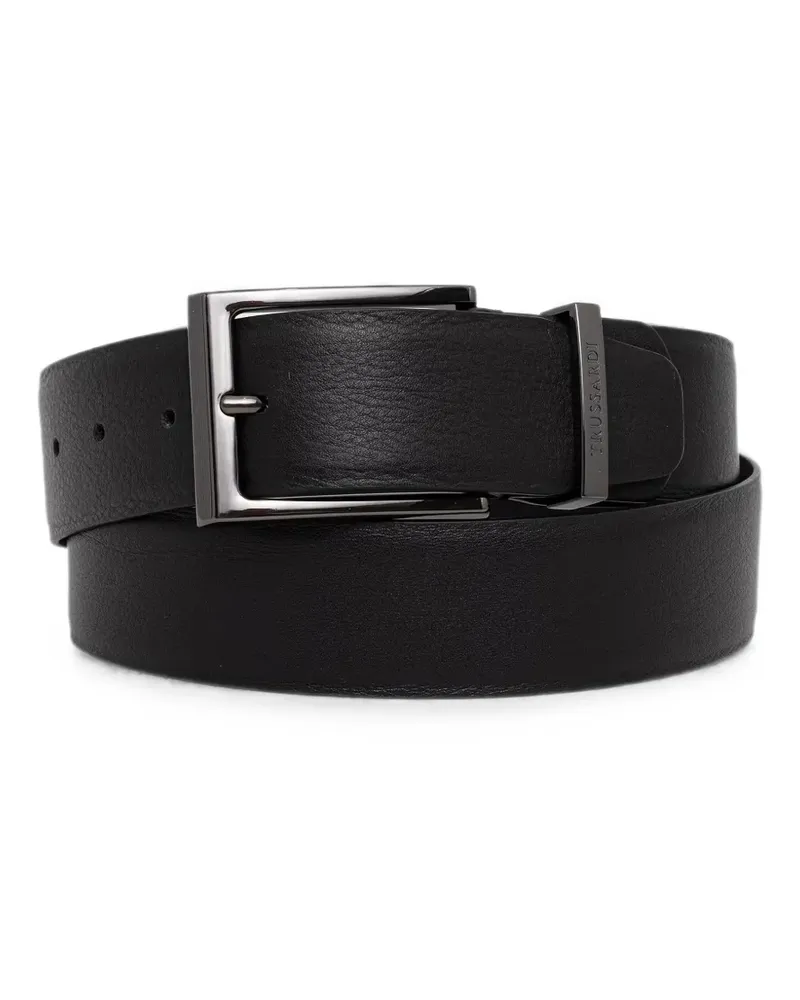 Trussardi Gürtel mit Logo-Gravur - Schwarz Schwarz