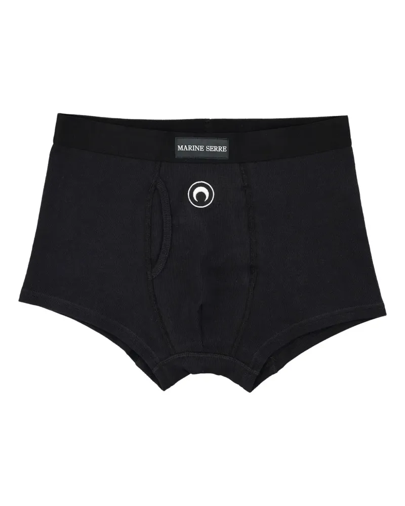 Marine Serre Boxershorts mit Crescent Moon-Stickerei - Schwarz Schwarz