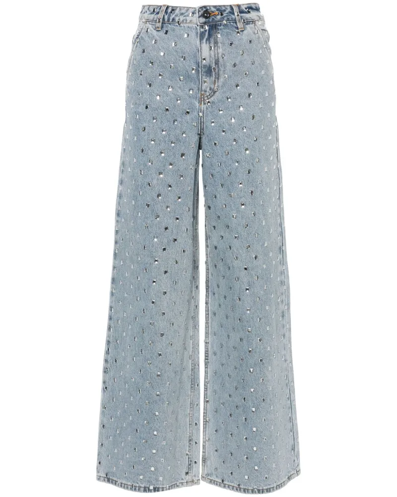 Self-Portrait Weite High-Rise-Jeans - Blau Blau