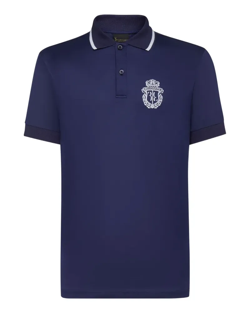 Billionaire crest-embroidered polo shirt - Blau Blau