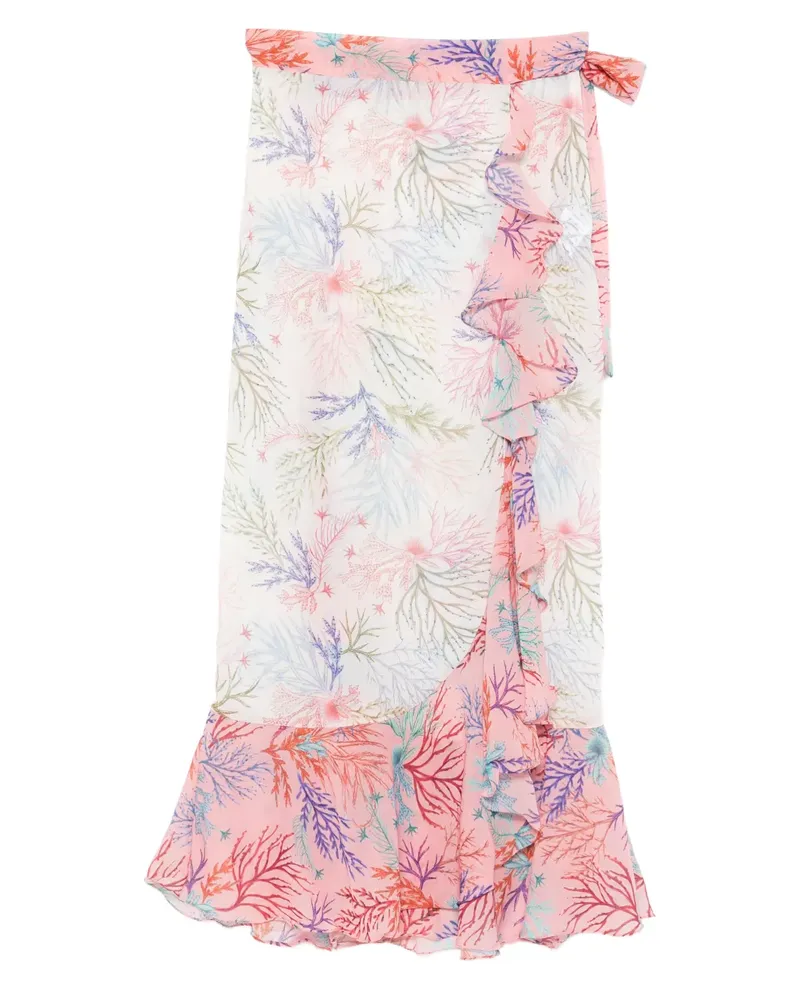 Pat Bo ruffled seaweed sarong - Weiß Weiß