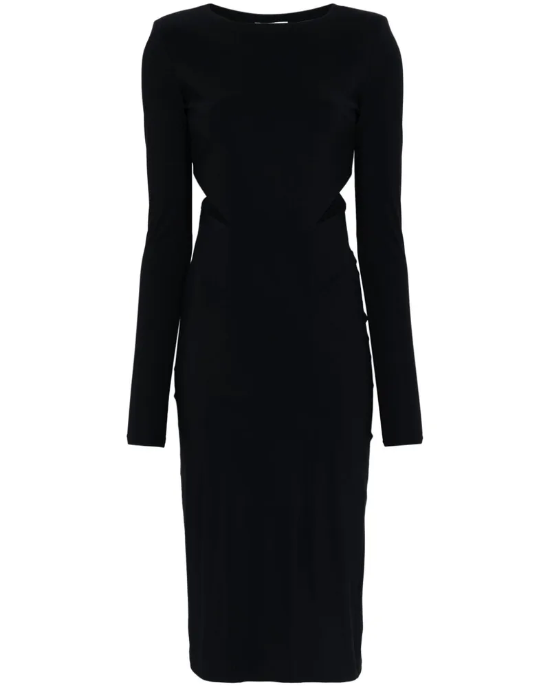 Patrizia Pepe Midikleid mit Cut-Outs - Schwarz Schwarz