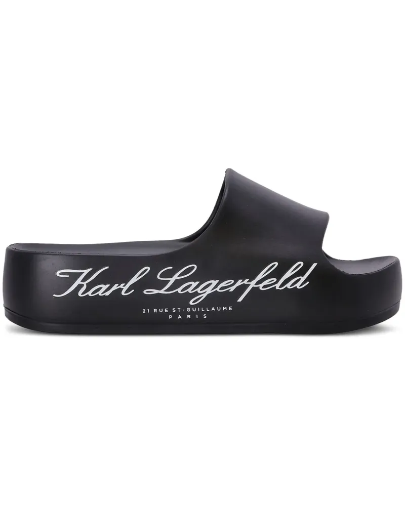 Karl Lagerfeld Pantoletten mit Logo-Print - Schwarz Schwarz