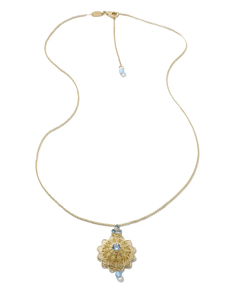 Dolce & Gabbana 18kt Filigree Gelbgoldhalskette mit Aquamarin Gold