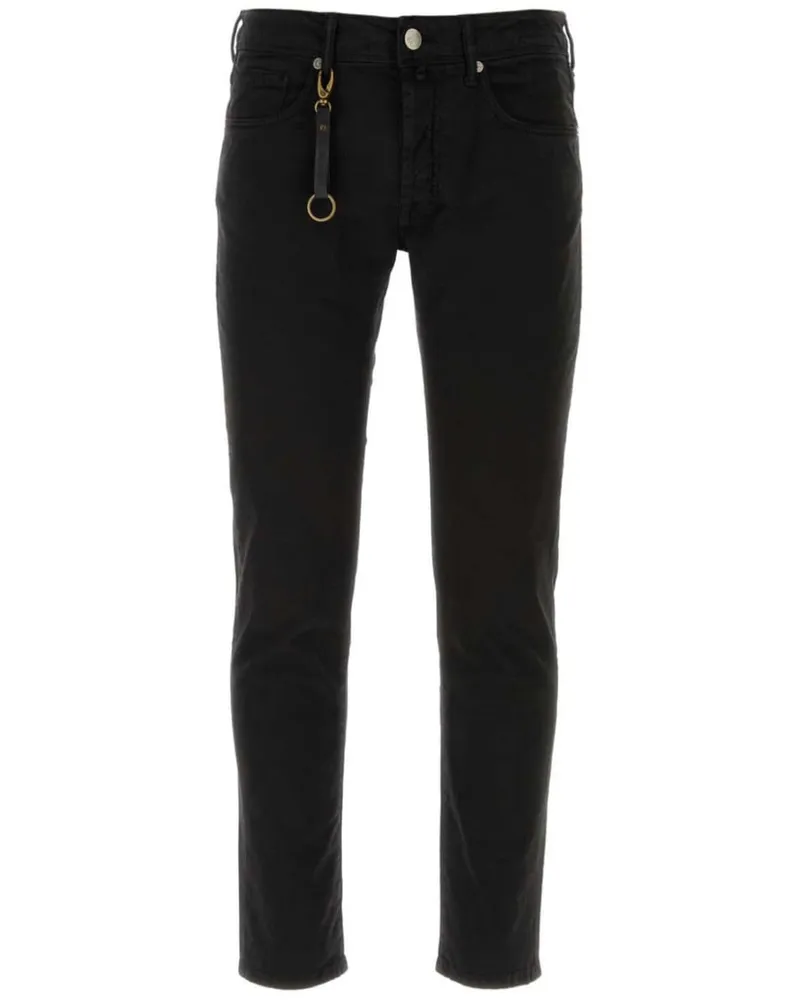 Incotex Straight-Leg-Jeans mit Logo-Patch - Schwarz Schwarz