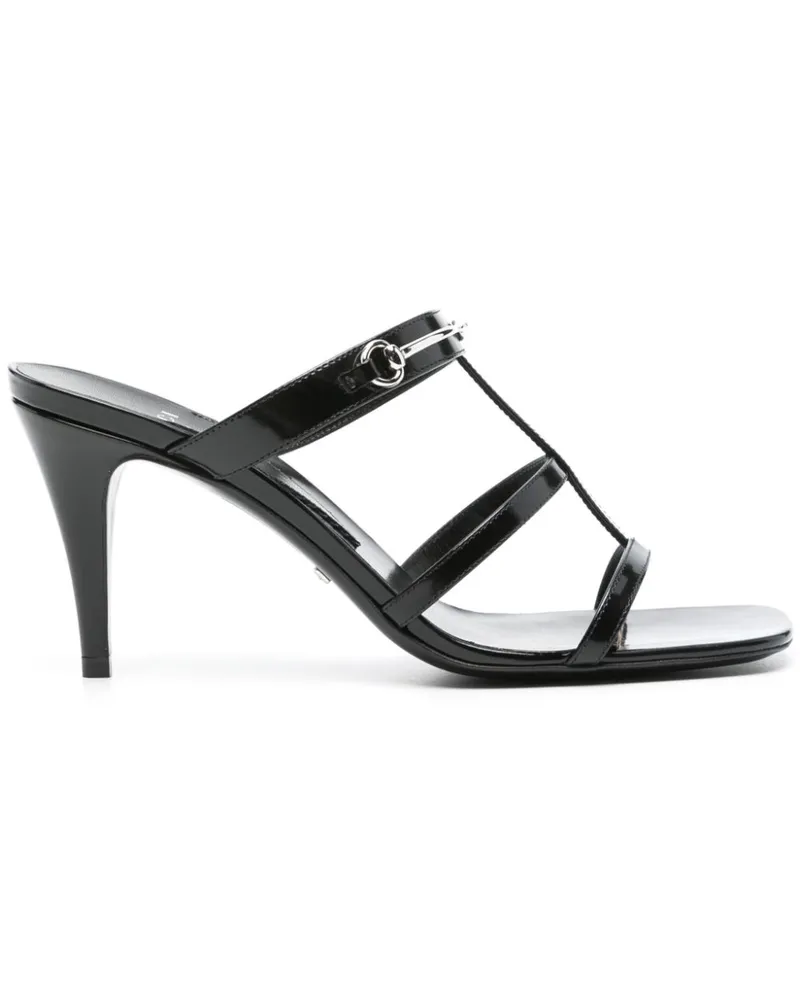 Gucci Pantoletten mit Horsebit-Detail 75mm - Schwarz Schwarz