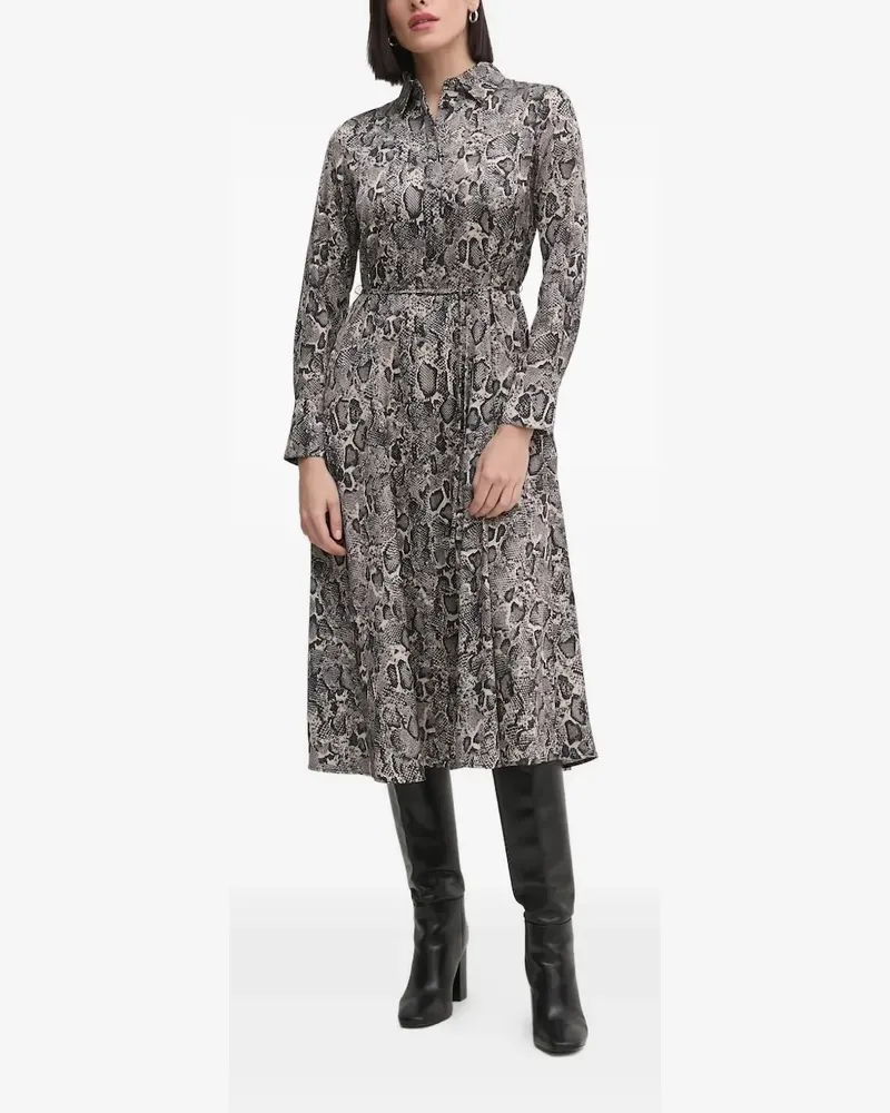 JOOP! Hemdkleid mit Schlangenleder-Print - Braun Braun