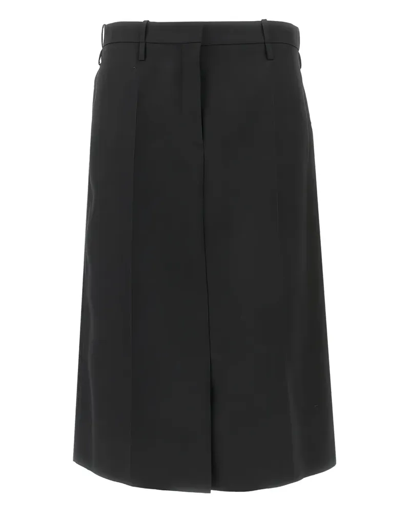 Jil Sander Midirock mit Falten - Schwarz Schwarz