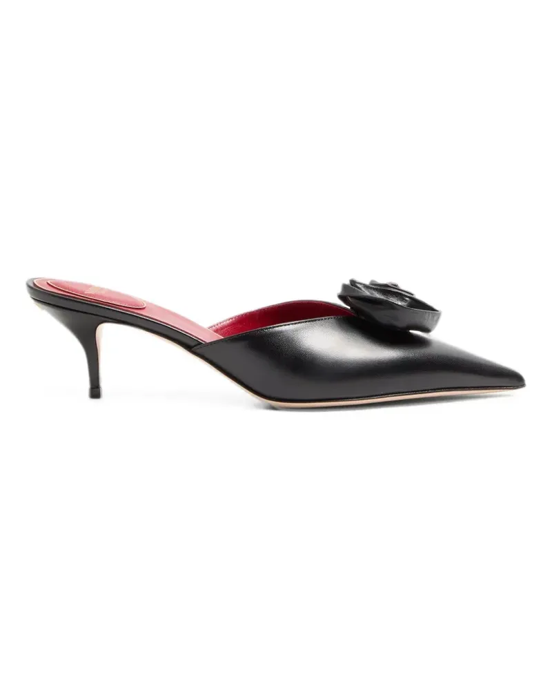 Valentino Garavani Spitze Drip Rose Mules 55mm - Schwarz Schwarz