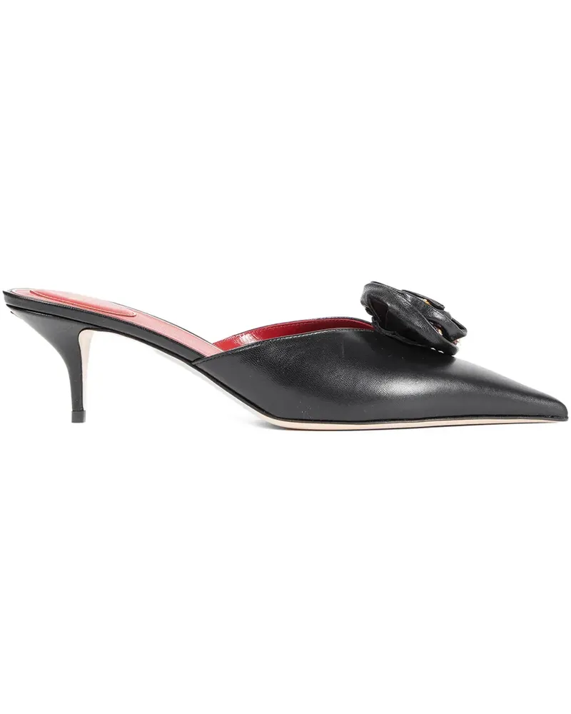 Valentino Garavani Spitze Drip Rose Mules 55mm - Schwarz Schwarz