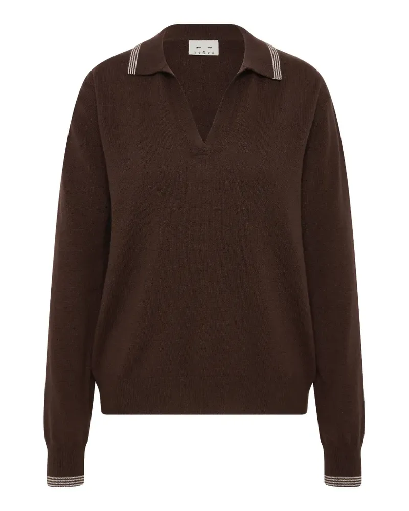 The Upside Coco Luna Pullover mit gestreiftem Besatz - Braun Braun
