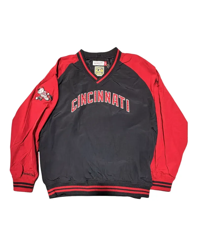 Mitchell & Ness MLB Cincinnati Reds logo-embroidered sweatshirt - Schwarz Schwarz