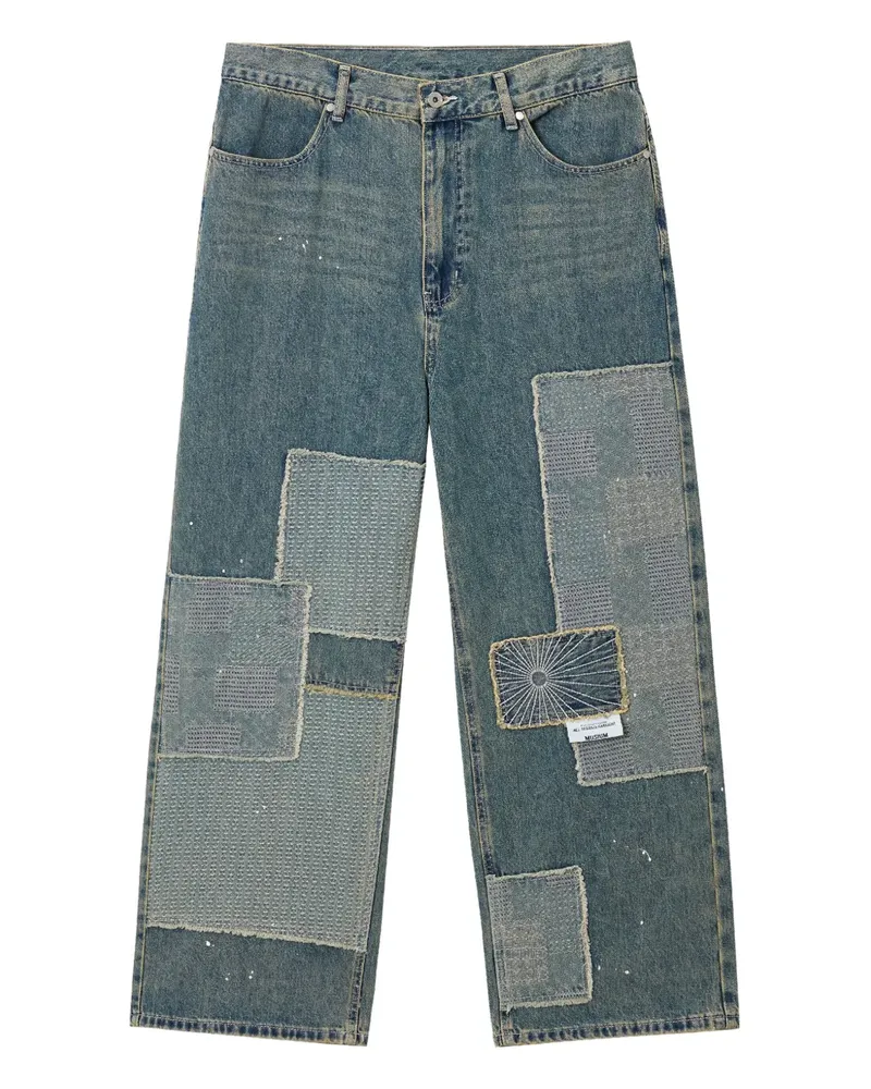 Musium Div. Weite Jeans im Patchwork-Look - Blau Blau