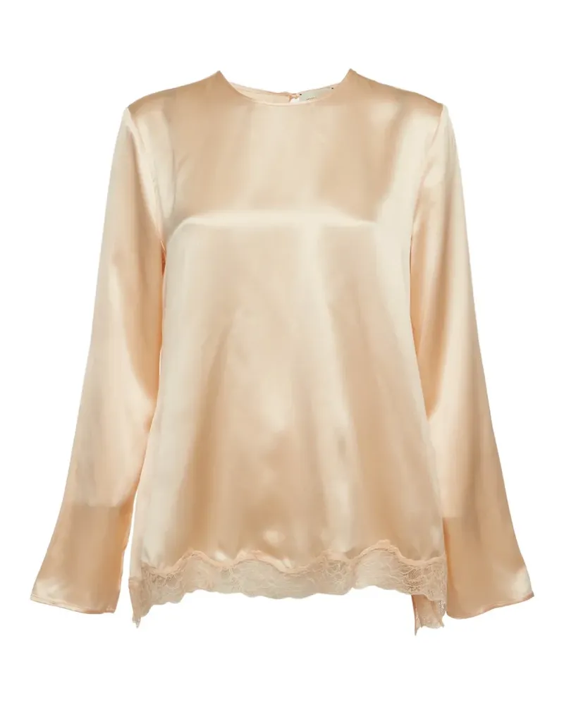 Magda Butrym lace-trimmed open-back blouse - Nude Nude
