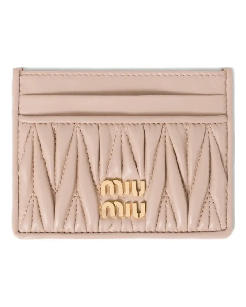 Miu Miu Matelassé nappa leather card holder - Rosa Rosa