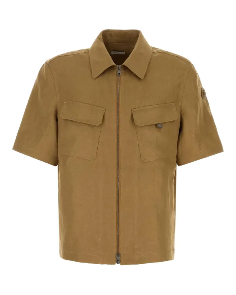 Moncler flap-pocket zip shirt - Braun Braun
